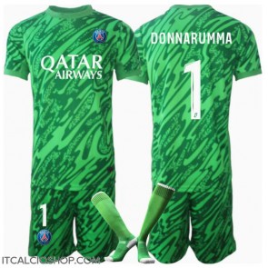 Paris Saint-Germain Gianluigi Donnarumma #1 Portiere Prima Maglia Bambino 2024-25 Manica Corta (+ Pantaloni corti)